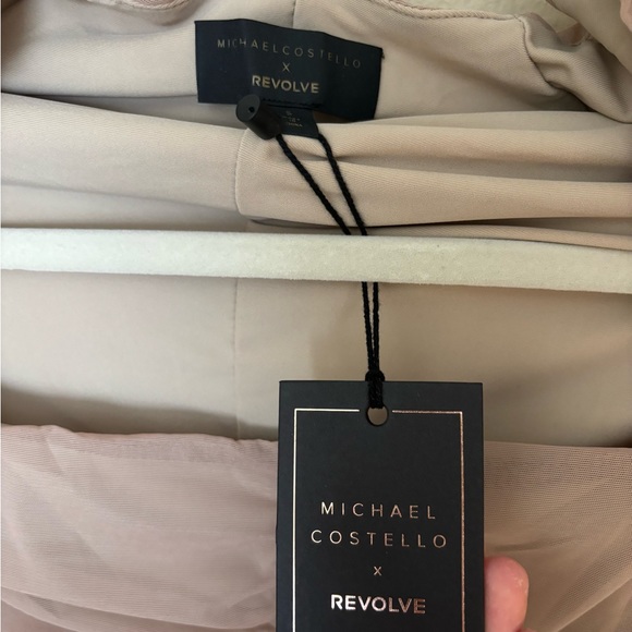 Revolve Michael Costello Franky Dress in Taupe - Picture 4 of 6